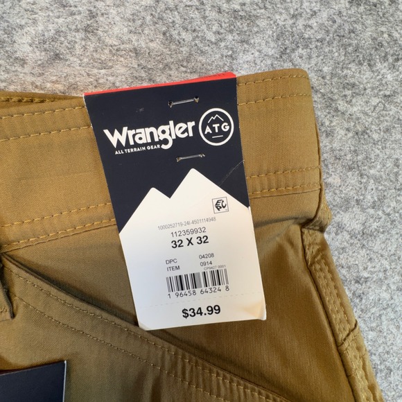 Wrangler ATG Mens Range Cargo Pants 32x32 Brown Stretch Hiking Utility 112359932 - Picture 10 of 15
